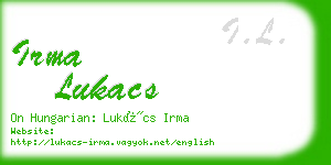 irma lukacs business card